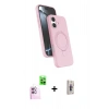 MARSİLYAN™- iPhone 16 Plus Kılıf İz Işık Koleksiyonu - Siyah Bilvis 3D Cam Ekran Koruyucu + Raze Metal Kamera Lens - PE
