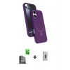 MARSİLYAN™- iPhone 16 Plus Kılıf İz Işık Koleksiyonu - Siyah Bilvis 3D Cam Ekran Koruyucu + Siyah Raze Metal Kamera Lens