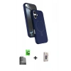 MARSİLYAN™- iPhone 16 Plus Kılıf İz Işık Koleksiyonu - Siyah Bilvis 3D Cam Ekran Koruyucu + Siyah Raze Metal Kamera Lens