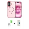 MARSİLYAN™- iPhone 16 Plus Kılıf Kıvılcım Form Prime - Şeffaf Pasifik Cam Ekran Koruyucu + Raze Metal Kamera Lens - BZ