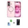 MARSİLYAN™- iPhone 16 Plus Kılıf Kıvılcım Form Prime - Siyah 3D Antistatik Hayalet Cam Ekran Koruyucu + Raze Metal Kamera Lens - LT