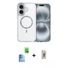 MARSİLYAN™- iPhone 16 Plus Kılıf Kıvılcım Form Prime - Siyah Bilvis 3D Cam Ekran Koruyucu + Raze Metal Kamera Lens - LT