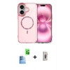 MARSİLYAN™- iPhone 16 Plus Kılıf Kıvılcım Form Prime - Siyah Bilvis 3D Cam Ekran Koruyucu + Raze Metal Kamera Lens - LT