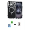 MARSİLYAN™- iPhone 16 Plus Kılıf Kıvılcım Form Prime - Siyah Bilvis 3D Cam Ekran Koruyucu + Raze Metal Kamera Lens - LT