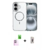MARSİLYAN™- iPhone 16 Plus Kılıf Kıvılcım Form Prime - Siyah Bilvis 3D Cam Ekran Koruyucu + Raze Metal Kamera Lens - PE