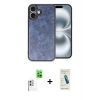 MARSİLYAN™- iPhone 16 Plus Kılıf Kıvılcım Işık Serisi - Şeffaf Pasifik Cam Ekran Koruyucu + Beyaz Raze Metal Kamera Lens