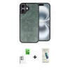 MARSİLYAN™- iPhone 16 Plus Kılıf Kıvılcım Işık Serisi - Şeffaf Pasifik Cam Ekran Koruyucu + Beyaz Raze Metal Kamera Lens