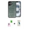 MARSİLYAN™- iPhone 16 Plus Kılıf Kıvılcım Işık Serisi - Şeffaf Pasifik Cam Ekran Koruyucu + Raze Metal Kamera Lens - PE