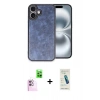 MARSİLYAN™- iPhone 16 Plus Kılıf Kıvılcım Işık Serisi - Şeffaf Pasifik Cam Ekran Koruyucu + Raze Metal Kamera Lens - PE