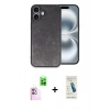 MARSİLYAN™- iPhone 16 Plus Kılıf Kıvılcım Işık Serisi - Şeffaf Pasifik Cam Ekran Koruyucu + Raze Metal Kamera Lens - PE