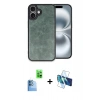 MARSİLYAN™- iPhone 16 Plus Kılıf Kıvılcım Işık Serisi - Siyah 3D Antistatik Cam Ekran Koruyucu + Raze Metal Kamera Lens - LT