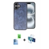 MARSİLYAN™- iPhone 16 Plus Kılıf Kıvılcım Işık Serisi - Siyah 3D Antistatik Cam Ekran Koruyucu + Raze Metal Kamera Lens - LT