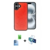 MARSİLYAN™- iPhone 16 Plus Kılıf Kıvılcım Işık Serisi - Siyah 3D Antistatik Cam Ekran Koruyucu + Raze Metal Kamera Lens - LT