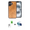 MARSİLYAN™- iPhone 16 Plus Kılıf Kıvılcım Işık Serisi - Siyah 3D Antistatik Cam Ekran Koruyucu + Raze Metal Kamera Lens - BZ