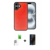 MARSİLYAN™- iPhone 16 Plus Kılıf Kıvılcım Işık Serisi - Siyah 3D Antistatik Hayalet Cam Ekran Koruyucu + Raze Metal Kamera Lens - BZ