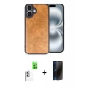 MARSİLYAN™- iPhone 16 Plus Kılıf Kıvılcım Işık Serisi - Siyah 3D Antistatik Hayalet Cam Ekran Koruyucu + Raze Metal Kamera Lens - BZ