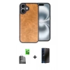 MARSİLYAN™- iPhone 16 Plus Kılıf Kıvılcım Işık Serisi - Siyah 3D Antistatik Hayalet Cam Ekran Koruyucu + Raze Metal Kamera Lens - SH