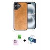 MARSİLYAN™- iPhone 16 Plus Kılıf Kıvılcım Işık Serisi - Siyah 3D Antistatik Seramik Nano Ekran Koruyucu + Raze Metal Kamera Lens - PE