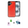 MARSİLYAN™- iPhone 16 Plus Kılıf Kıvılcım Işık Serisi - Siyah 3D Antistatik Seramik Nano Ekran Koruyucu + Raze Metal Kamera Lens - PE