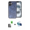 MARSİLYAN™- iPhone 16 Plus Kılıf Kıvılcım Işık Serisi - Siyah 3D Antistatik Seramik Nano Ekran Koruyucu + Raze Metal Kamera Lens - SH