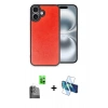 MARSİLYAN™- iPhone 16 Plus Kılıf Kıvılcım Işık Serisi - Siyah 3D Antistatik Seramik Nano Ekran Koruyucu + Raze Metal Kamera Lens - SH