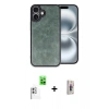 MARSİLYAN™- iPhone 16 Plus Kılıf Kıvılcım Işık Serisi - Siyah Bilvis 3D Cam Ekran Koruyucu + Raze Metal Kamera Lens - BZ