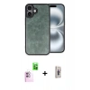 MARSİLYAN™- iPhone 16 Plus Kılıf Kıvılcım Işık Serisi - Siyah Bilvis 3D Cam Ekran Koruyucu + Raze Metal Kamera Lens - PE