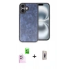 MARSİLYAN™- iPhone 16 Plus Kılıf Kıvılcım Işık Serisi - Siyah Bilvis 3D Cam Ekran Koruyucu + Raze Metal Kamera Lens - PE