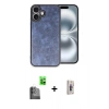 MARSİLYAN™- iPhone 16 Plus Kılıf Kıvılcım Işık Serisi - Siyah Bilvis 3D Cam Ekran Koruyucu + Raze Metal Kamera Lens - SH