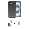 MARSİLYAN™- iPhone 16 Plus Kılıf Kıvılcım Işık Serisi - Siyah Bilvis 3D Cam Ekran Koruyucu + Raze Metal Kamera Lens - SH