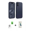 MARSİLYAN™- iPhone 16 Plus Kılıf Kozmos Yansıma Özel Seri - Şeffaf Pasifik Cam Ekran Koruyucu + Beyaz Raze Metal Kamera Lens