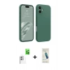 MARSİLYAN™- iPhone 16 Plus Kılıf Kozmos Yansıma Özel Seri - Şeffaf Pasifik Cam Ekran Koruyucu + Beyaz Raze Metal Kamera Lens