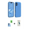 MARSİLYAN™- iPhone 16 Plus Kılıf Kozmos Yansıma Özel Seri - Şeffaf Pasifik Cam Ekran Koruyucu + Lacivert Raze Metal Kamera Lens