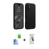 MARSİLYAN™- iPhone 16 Plus Kılıf Kozmos Yansıma Özel Seri - Şeffaf Pasifik Cam Ekran Koruyucu + Lacivert Raze Metal Kamera Lens