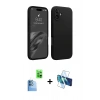 MARSİLYAN™- iPhone 16 Plus Kılıf Kozmos Yansıma Özel Seri - Siyah 3D Antistatik Cam Ekran Koruyucu + Raze Metal Kamera Lens - LT
