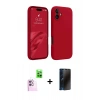MARSİLYAN™- iPhone 16 Plus Kılıf Kozmos Yansıma Özel Seri - Siyah 3D Antistatik Hayalet Cam Ekran Koruyucu + Raze Metal Kamera Lens - PE