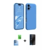 MARSİLYAN™- iPhone 16 Plus Kılıf Kozmos Yansıma Özel Seri - Siyah 3D Antistatik Hayalet Cam Ekran Koruyucu + Raze Metal Kamera Lens - LT