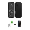MARSİLYAN™- iPhone 16 Plus Kılıf Kozmos Yansıma Özel Seri - Siyah 3D Antistatik Hayalet Cam Ekran Koruyucu + Raze Metal Kamera Lens - BZ