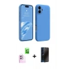 MARSİLYAN™- iPhone 16 Plus Kılıf Kozmos Yansıma Özel Seri - Siyah 3D Antistatik Hayalet Cam Ekran Koruyucu + Raze Metal Kamera Lens - PE