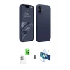 MARSİLYAN™- iPhone 16 Plus Kılıf Kozmos Yansıma Özel Seri - Siyah 3D Antistatik Seramik Nano Ekran Koruyucu + Raze Metal Kamera Lens - BZ