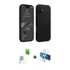 MARSİLYAN™- iPhone 16 Plus Kılıf Kozmos Yansıma Özel Seri - Siyah 3D Antistatik Seramik Nano Ekran Koruyucu + Raze Metal Kamera Lens - BZ