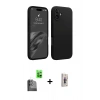 MARSİLYAN™- iPhone 16 Plus Kılıf Kozmos Yansıma Özel Seri - Siyah Bilvis 3D Cam Ekran Koruyucu + Raze Metal Kamera Lens - SH