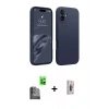 MARSİLYAN™- iPhone 16 Plus Kılıf Kozmos Yansıma Özel Seri - Siyah Bilvis 3D Cam Ekran Koruyucu + Raze Metal Kamera Lens - SH