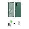 MARSİLYAN™- iPhone 16 Plus Kılıf Kozmos Yansıma Özel Seri - Siyah Bilvis 3D Cam Ekran Koruyucu + Raze Metal Kamera Lens - SH