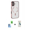MARSİLYAN™- iPhone 16 Plus Kılıf Nova Işık Özel Seri - Şeffaf Pasifik Cam Ekran Koruyucu + Raze Metal Kamera Lens - LT