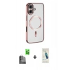 MARSİLYAN™- iPhone 16 Plus Kılıf Nova Işık Özel Seri - Şeffaf Pasifik Cam Ekran Koruyucu + Raze Metal Kamera Lens - SH
