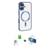 MARSİLYAN™- iPhone 16 Plus Kılıf Nova Işık Özel Seri - Siyah 3D Antistatik Seramik Nano Ekran Koruyucu + Raze Metal Kamera Lens - BZ