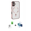 MARSİLYAN™- iPhone 16 Plus Kılıf Nova Işık Özel Seri - Siyah 3D Antistatik Seramik Nano Ekran Koruyucu + Raze Metal Kamera Lens - BZ