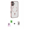MARSİLYAN™- iPhone 16 Plus Kılıf Nova Işık Özel Seri - Siyah Bilvis 3D Cam Ekran Koruyucu + Raze Metal Kamera Lens - PE