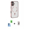 MARSİLYAN™- iPhone 16 Plus Kılıf Nova Işık Özel Seri - Siyah Bilvis 3D Cam Ekran Koruyucu + Raze Metal Kamera Lens - LT